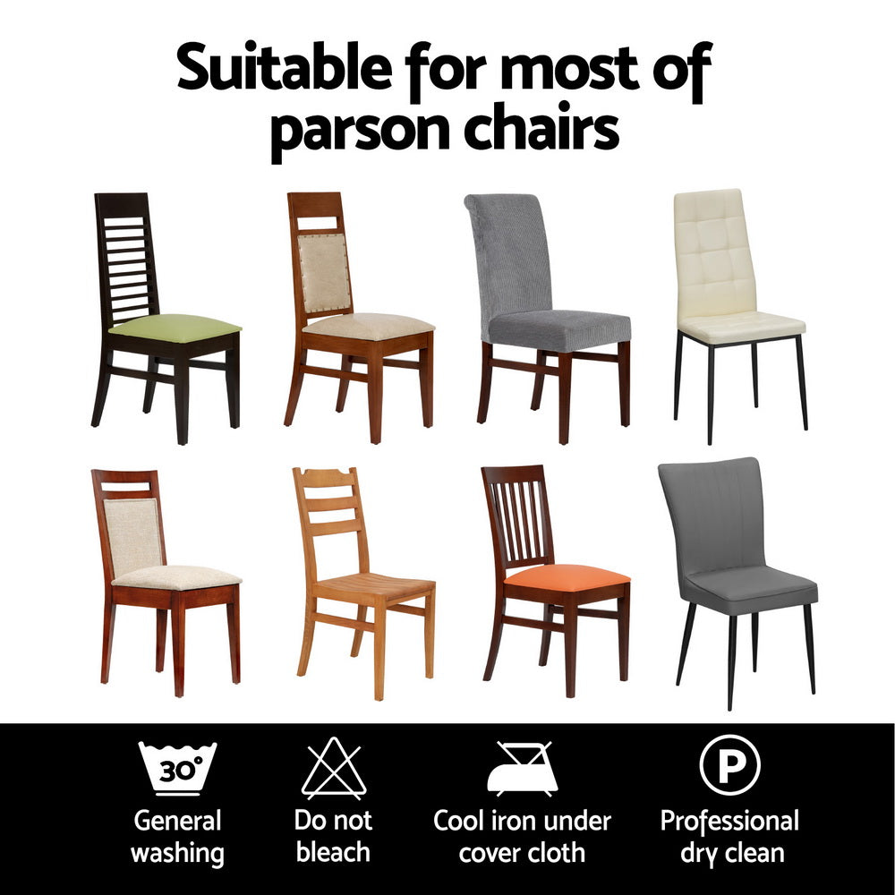 Artiss 6x Dining Chair Slipcovers Stretch Spandex Grey