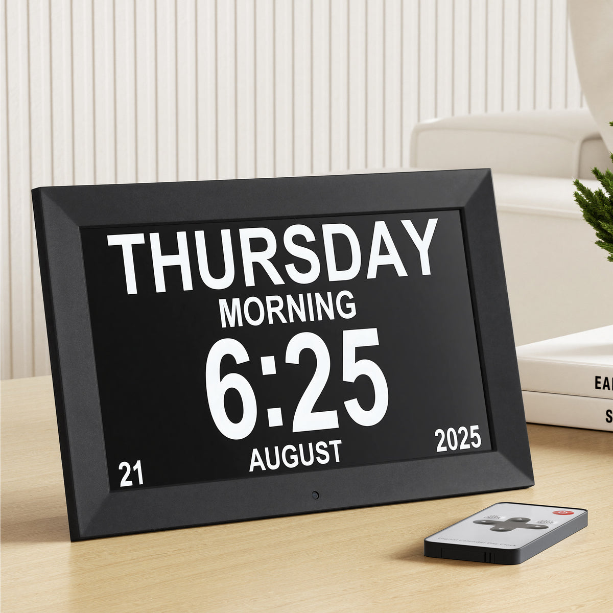 Artiss 10-Inch Digital Day Clock with Alarm and Calendar, Black