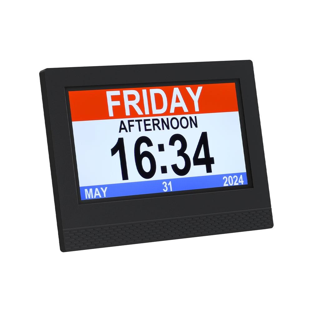 Artiss 7-Inch Digital Day Clock Calendar Alarm Black