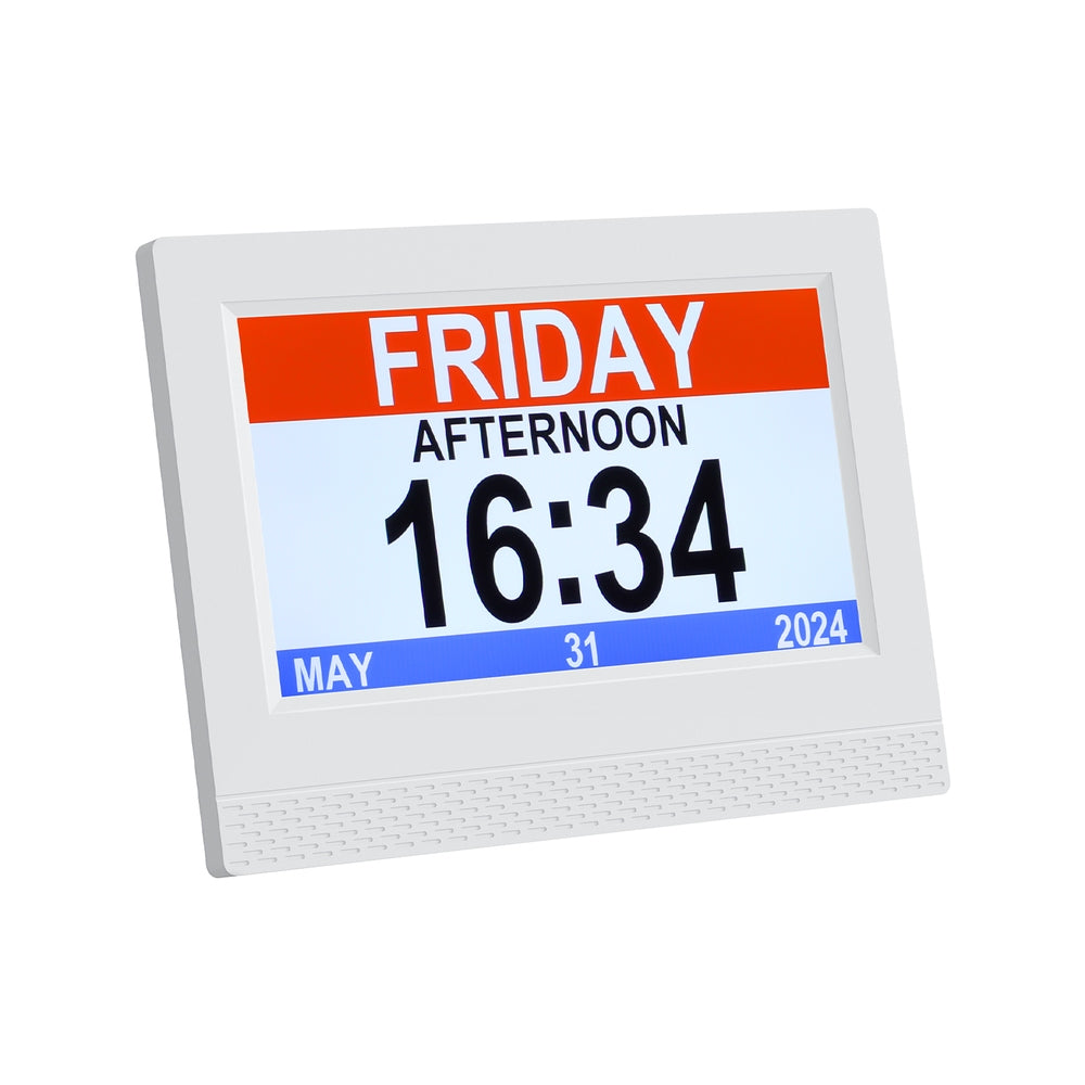 Artiss 7-Inch Digital Day Clock with Calendar and Alarm White