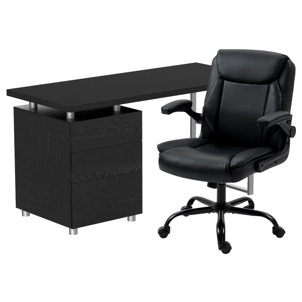Artiss Computer Desk and Office Chair Set Black