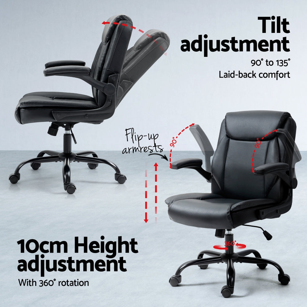 Artiss Executive Desk and Chair Set Black