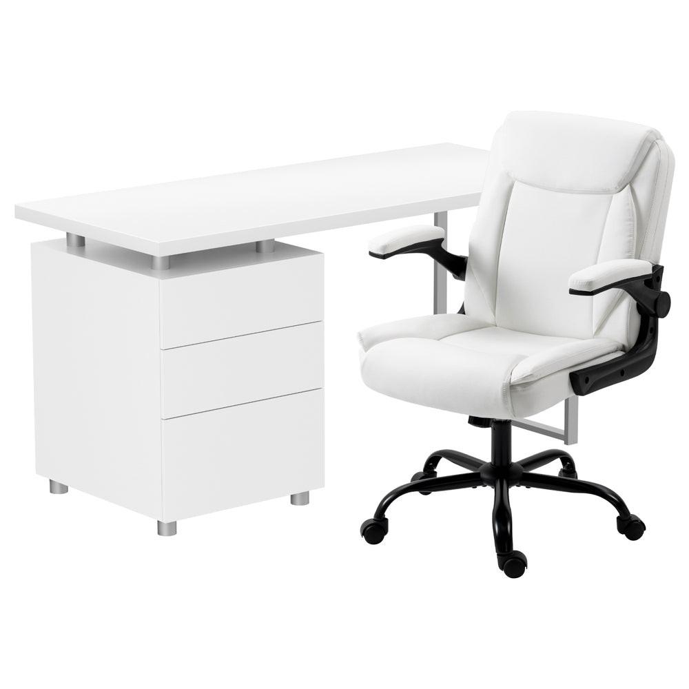 Artiss Computer Desk and Office Chair Set White