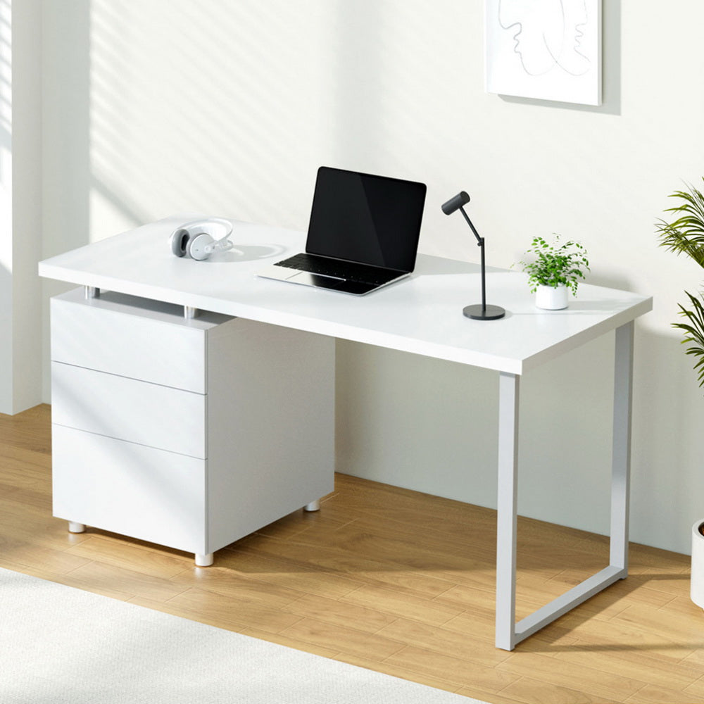 Artiss Computer Desk with 3 Drawers White 140cm