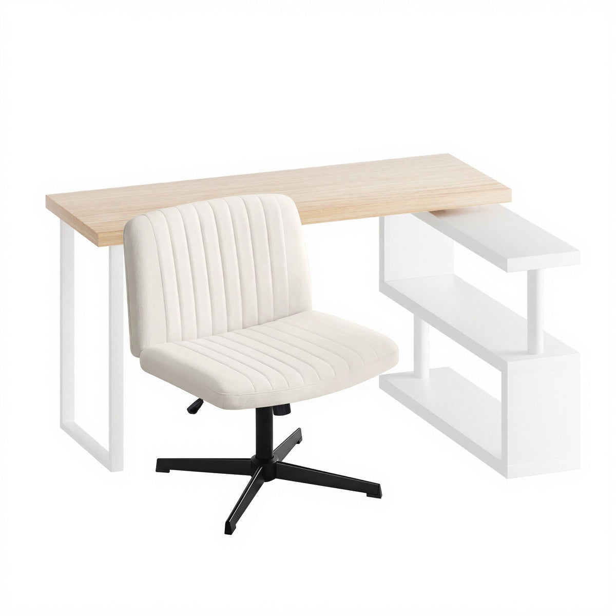 Artiss 140cm Office Desk and Chair Set with Bookshelf