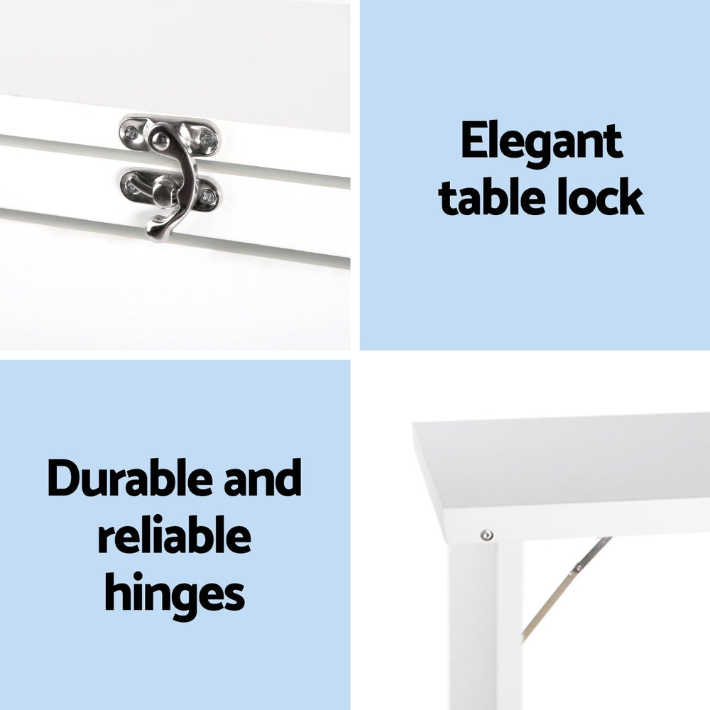 Artiss Foldable Computer Desk Wall-Mounted Bookshelf White