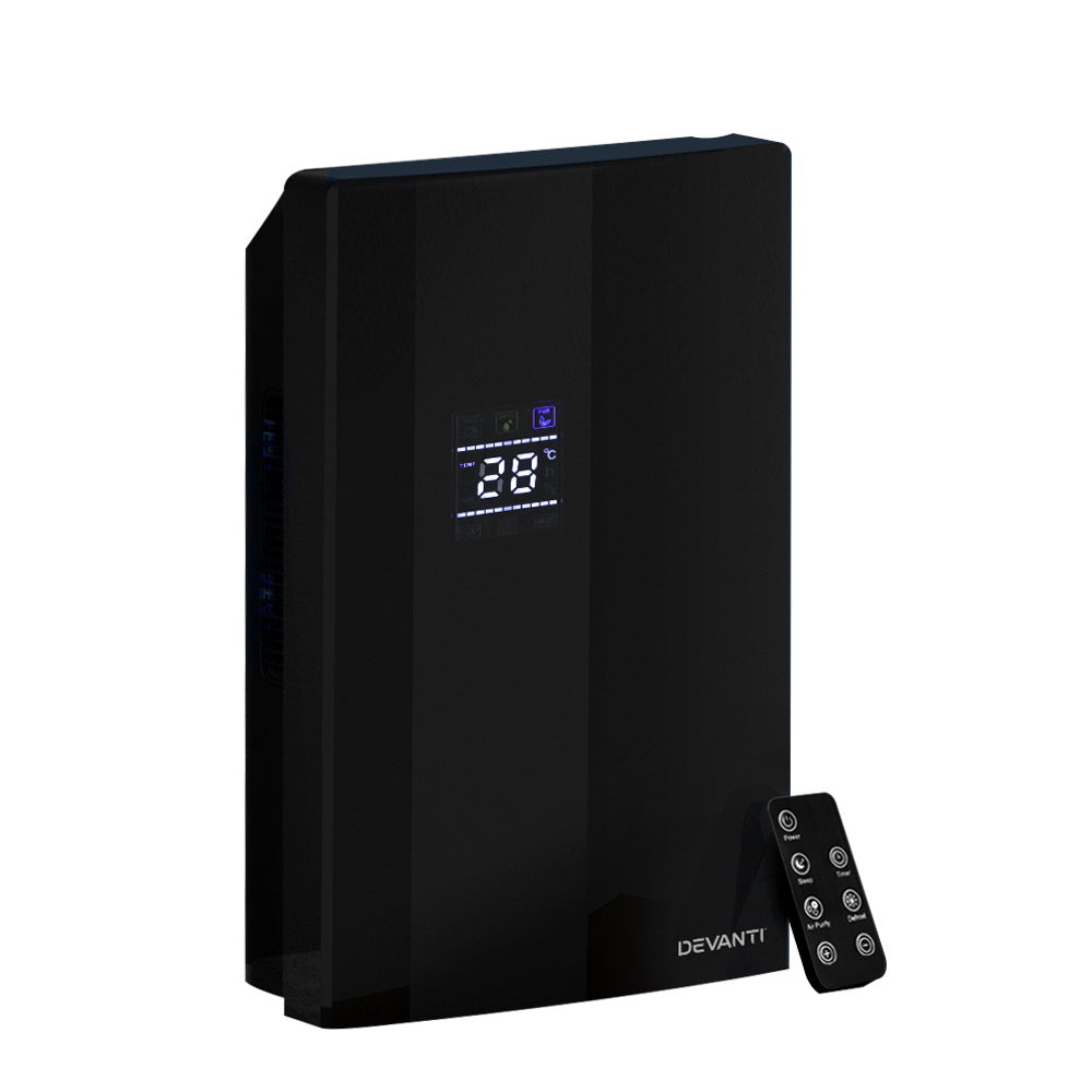 Devanti Dehumidifier 2L 2-in-1 Air Purifier Black