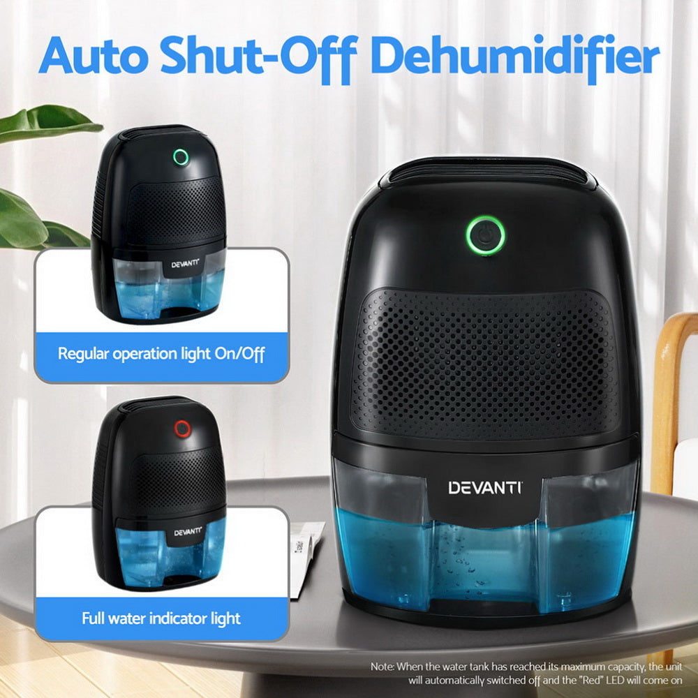 Devanti 600ML Mini Dehumidifier Air Purifier Black
