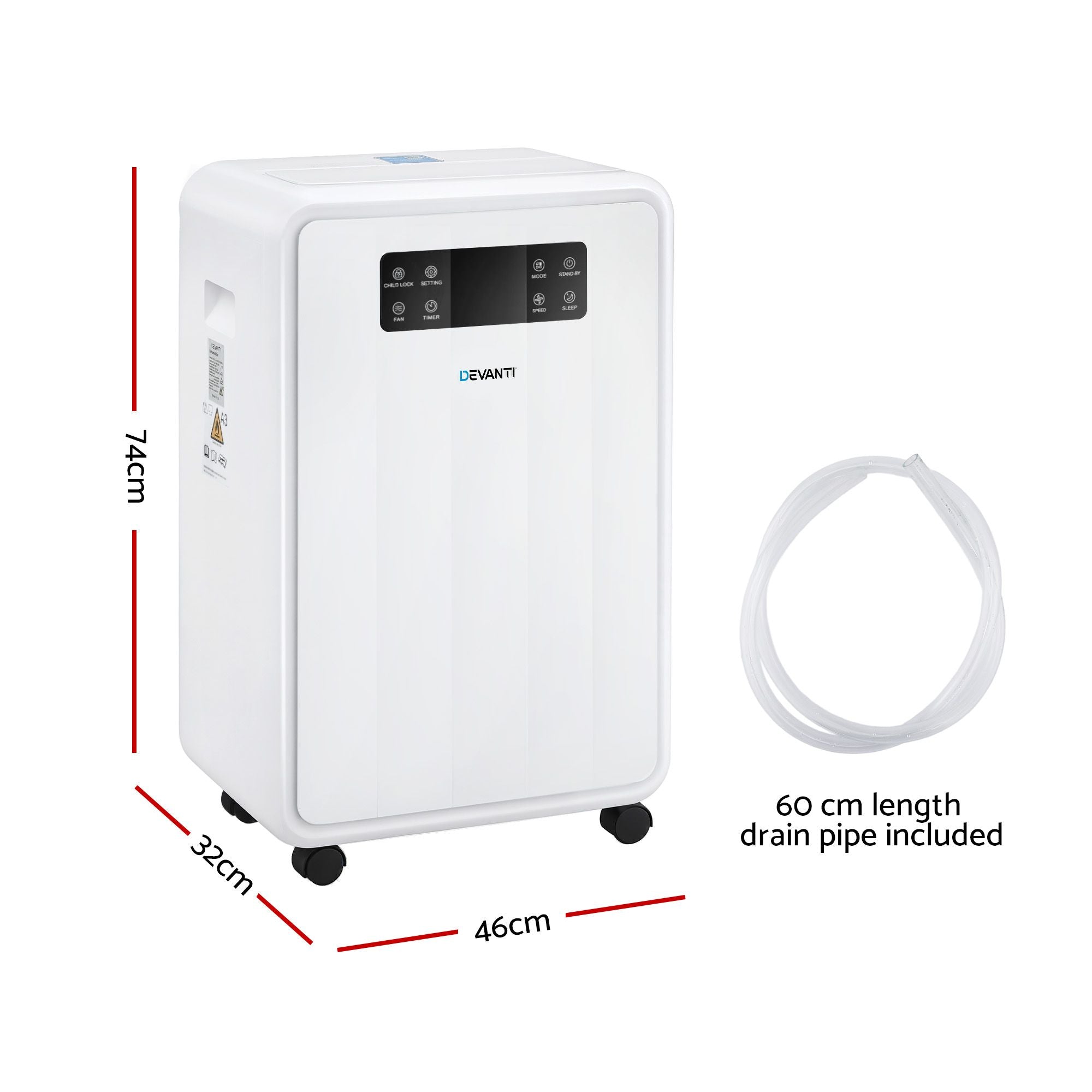 Devanti 70L Dehumidifier Commercial Moisture Absorber Air Dryer 8.5L Water Tank