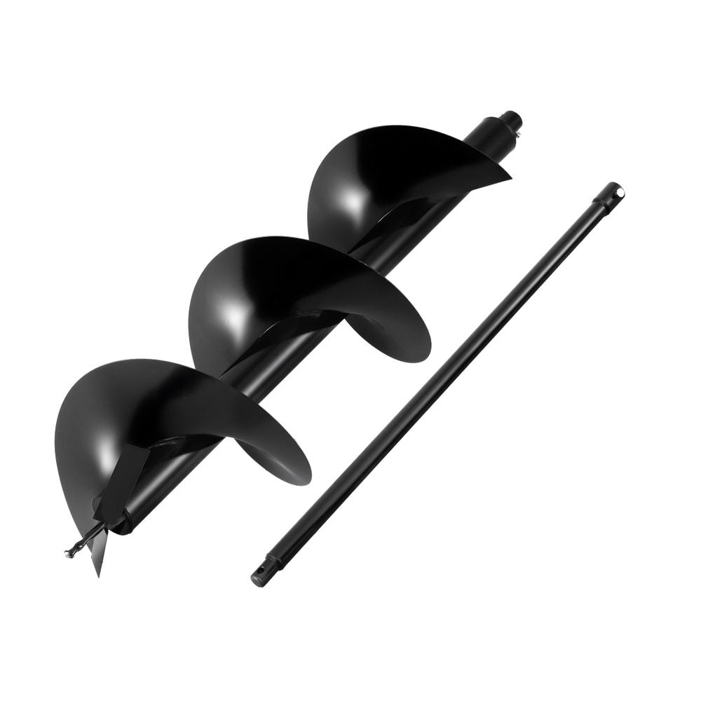 Giantz Post Hole Digger Auger 300mm with 80cm Extension Shaft Black