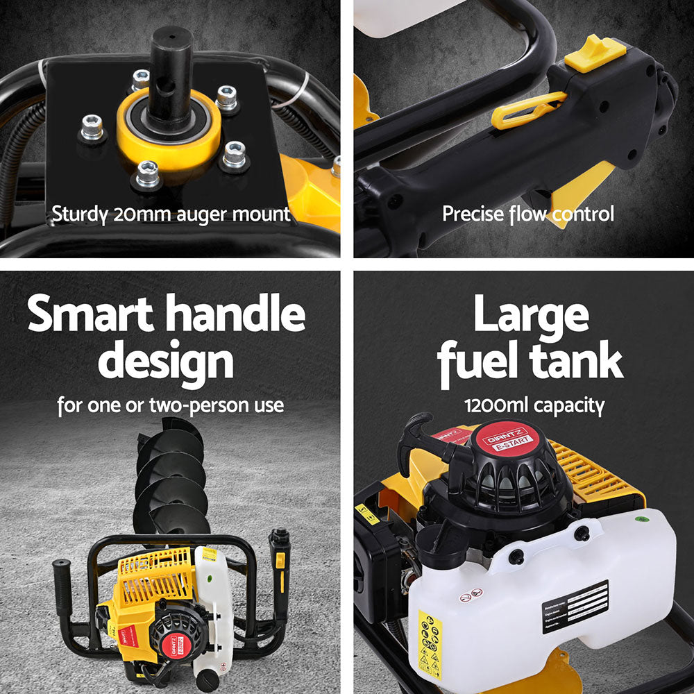 Giantz 82CC Petrol Post Hole Digger 200mm Auger Extension
