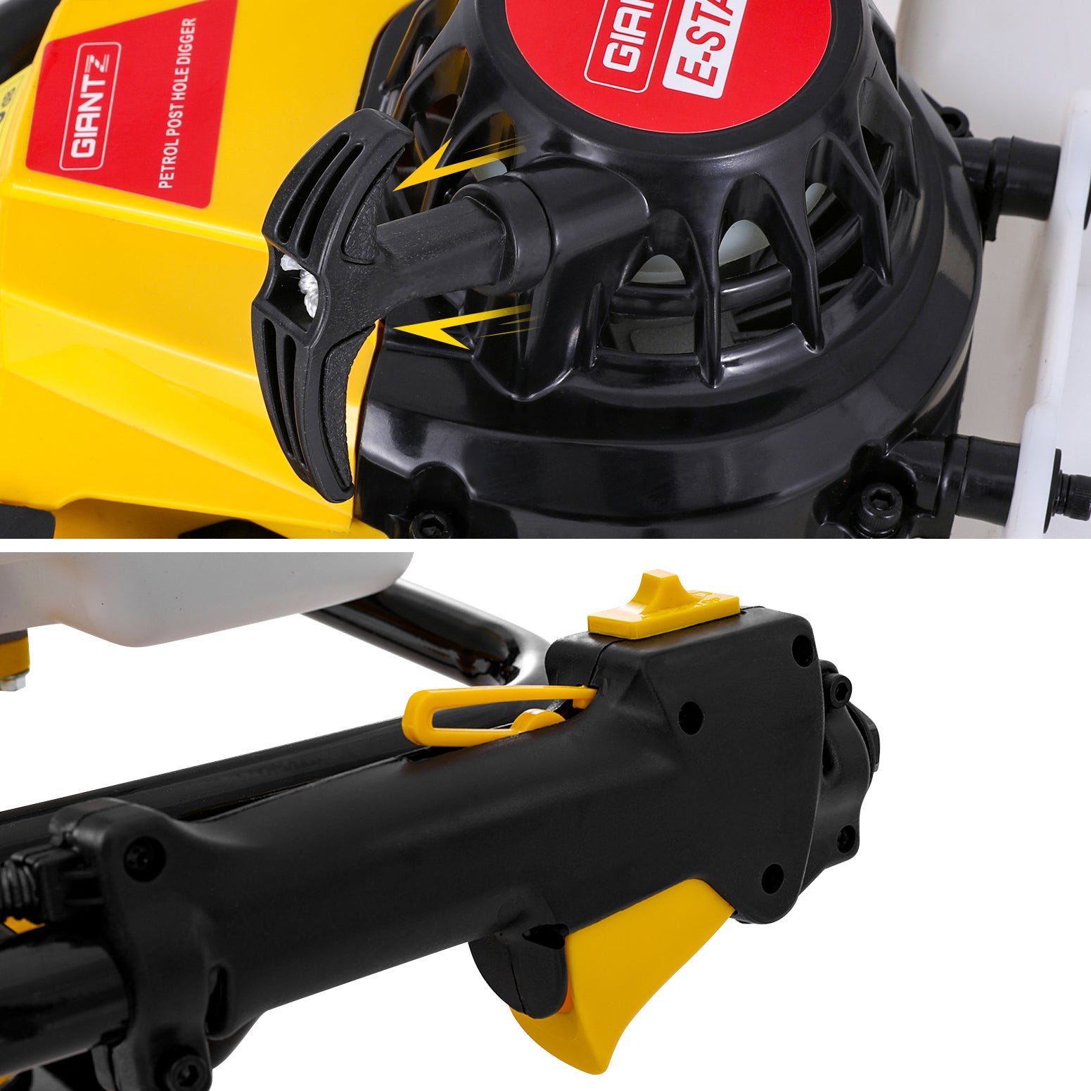 Giantz 82CC Petrol Post Hole Digger Engine Yellow