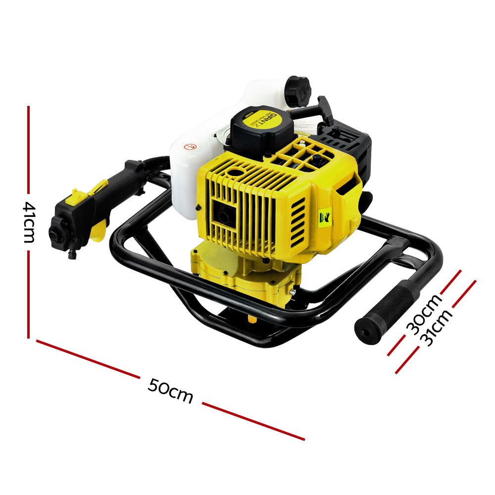 Giantz 92CC Petrol Post Hole Digger Motor Yellow