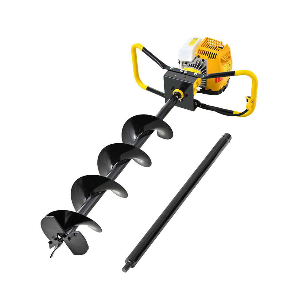 Giantz 74CC Petrol Post Hole Digger 200mm Drill Auger Extension