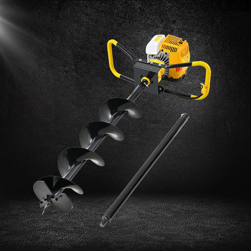 Giantz 74CC Petrol Post Hole Digger 200mm Drill Auger Extension