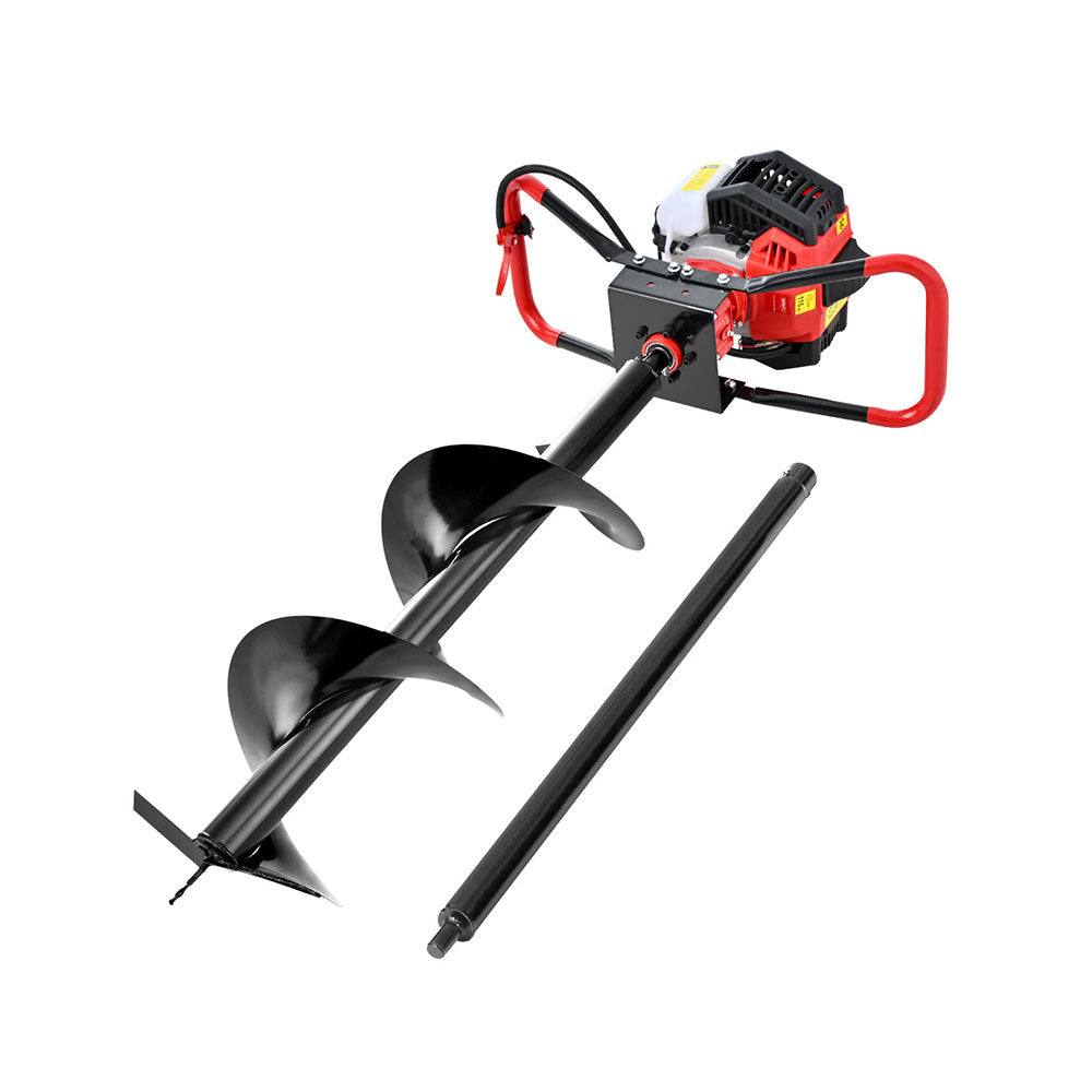 Giantz 65CC Petrol Post Hole Digger 300mm Auger Extension Bits
