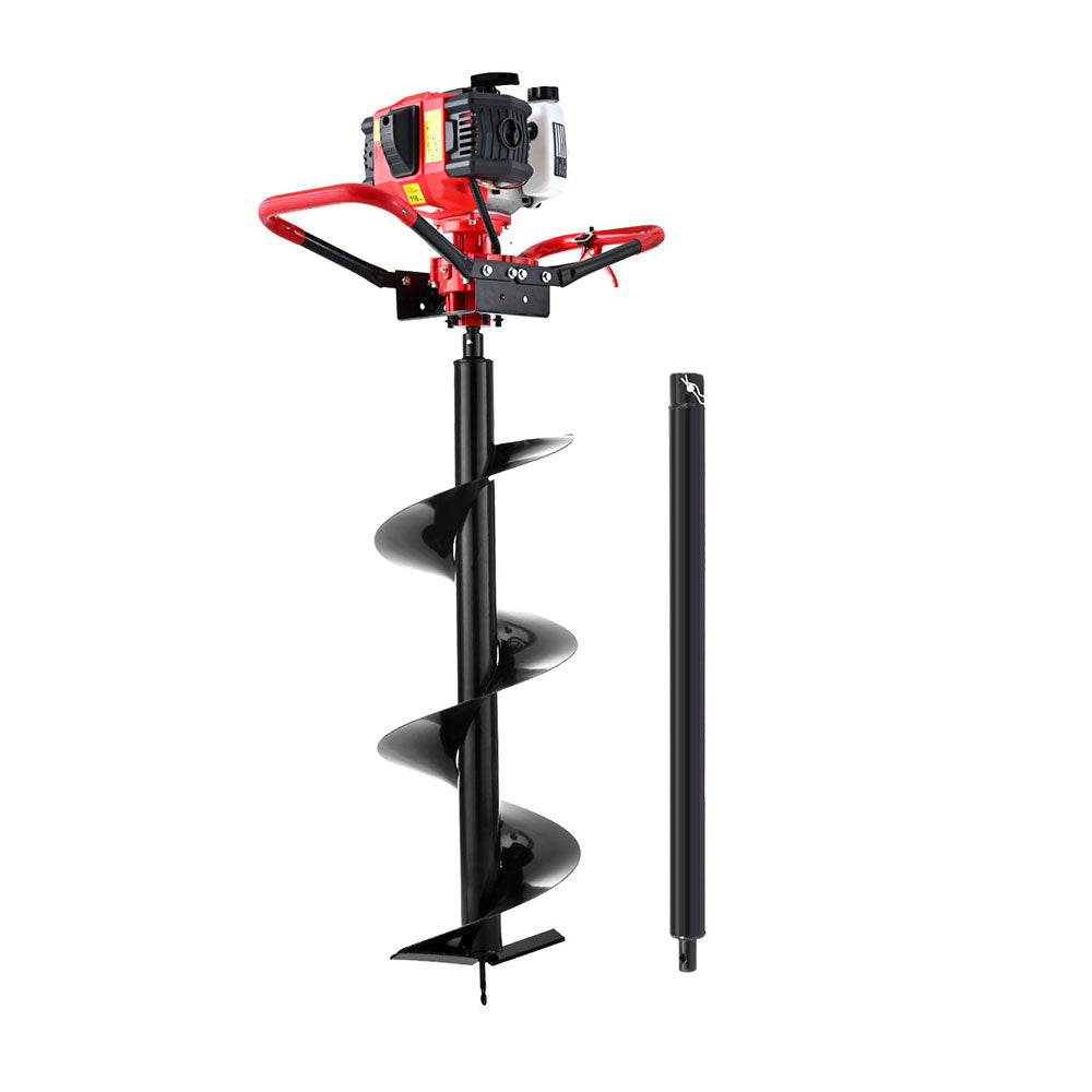 Giantz 65CC Petrol Post Hole Digger 300mm Auger Extension Bits