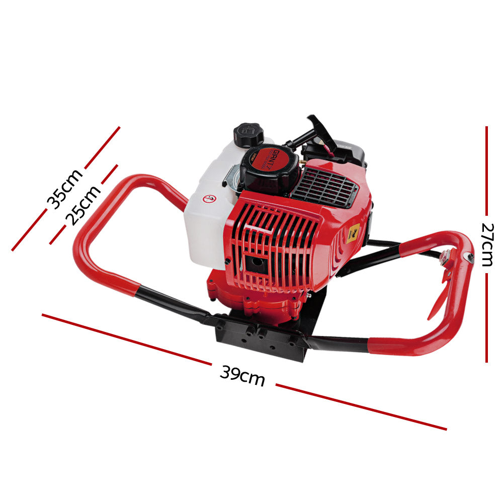 Giantz 66CC Petrol Post Hole Digger Motor Red