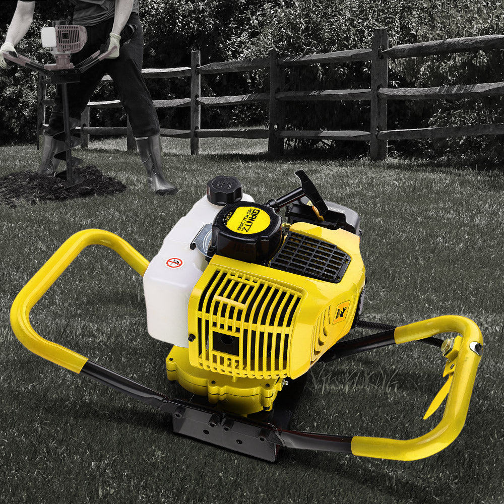 Giantz 80CC Petrol Post Hole Digger Motor Yellow