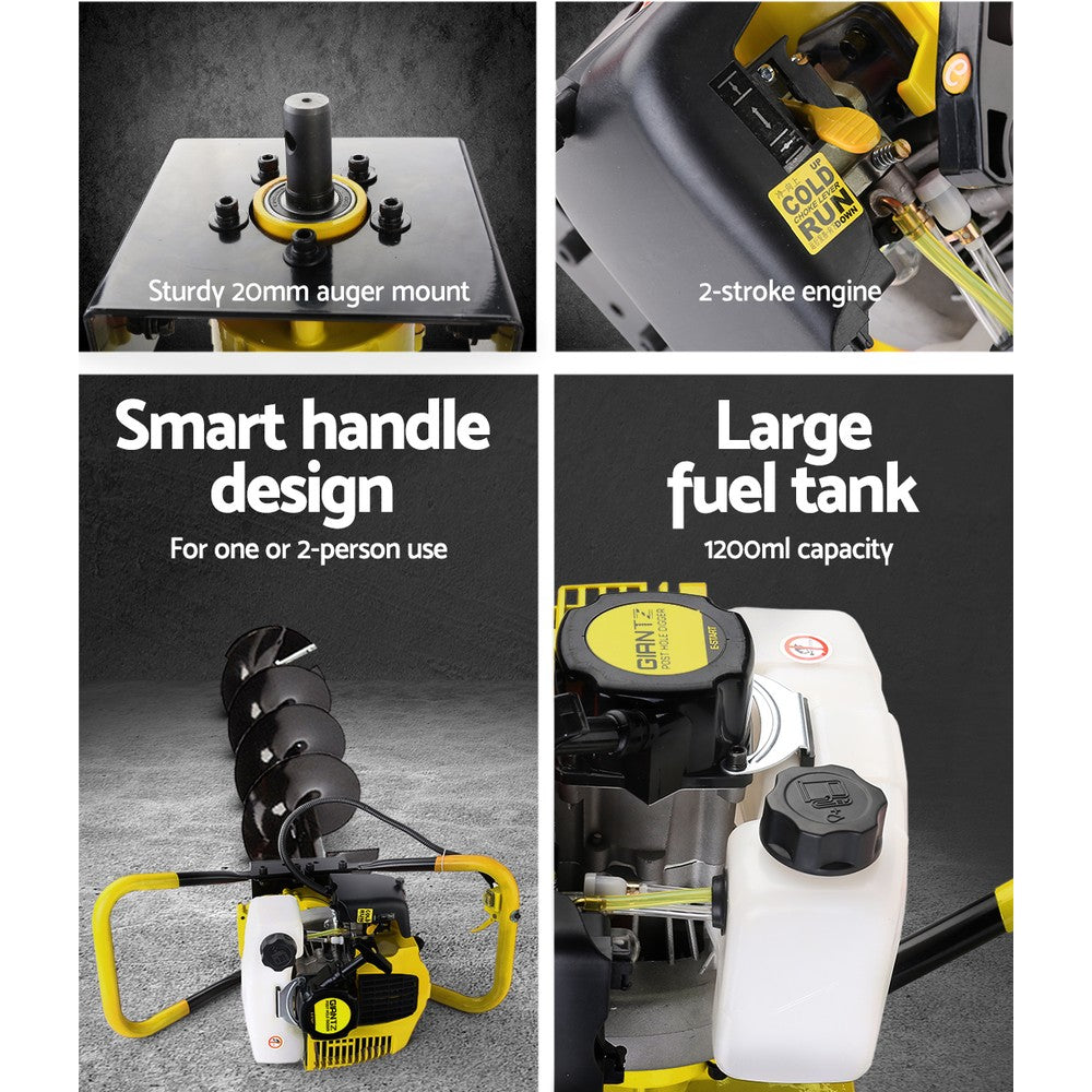 Giantz 80CC Petrol Post Hole Digger Auger Kit Extensions
