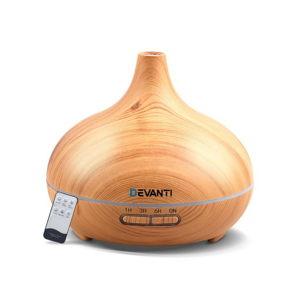 Devanti 300ml Aroma Diffuser Humidifier Light Wood Grain