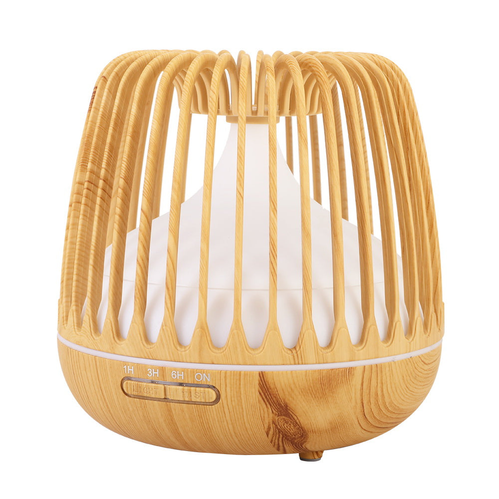Devanti 500ml Aroma Diffuser Remote Light Wood Grain