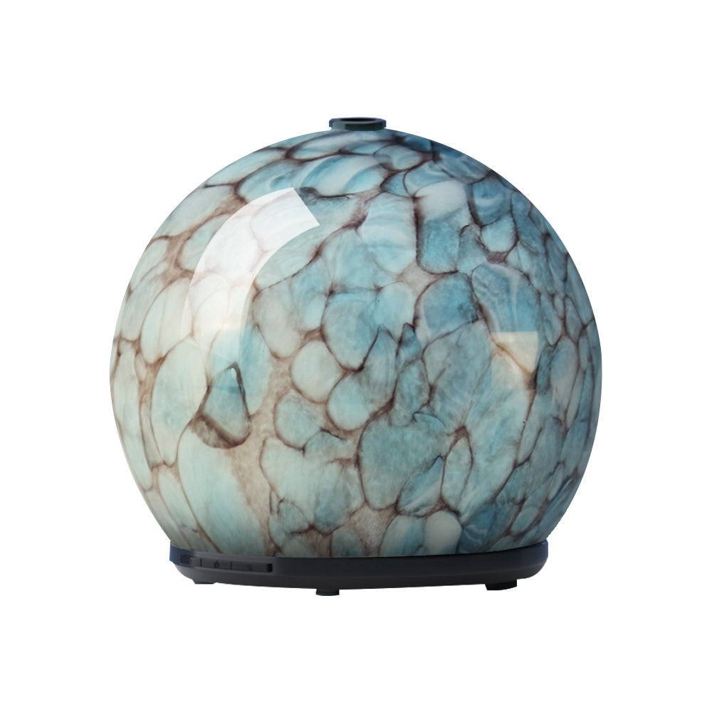 Devanti 240ml Glass Aroma Diffuser Blue Ultrasonic Humidifier