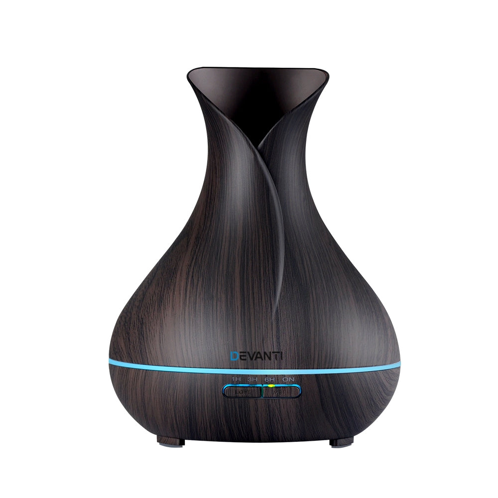 Devanti 400ml Aroma Diffuser Dark Wood Aromatherapy