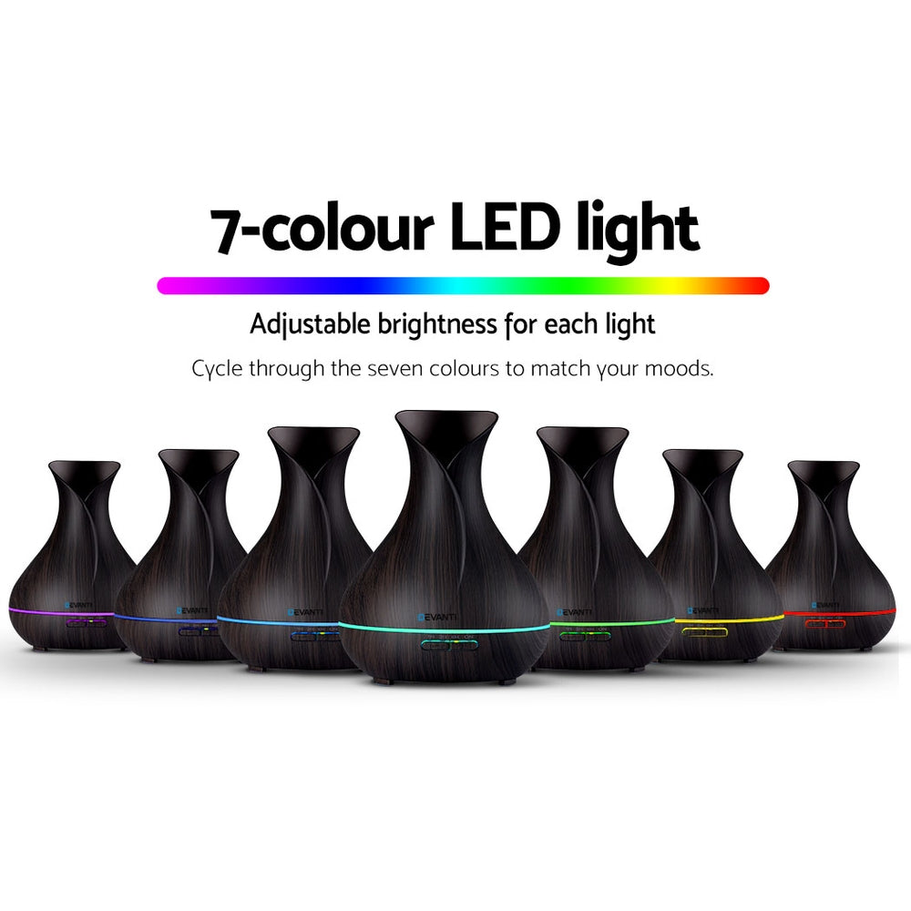 Devanti 400ml Aroma Diffuser Dark Wood Aromatherapy