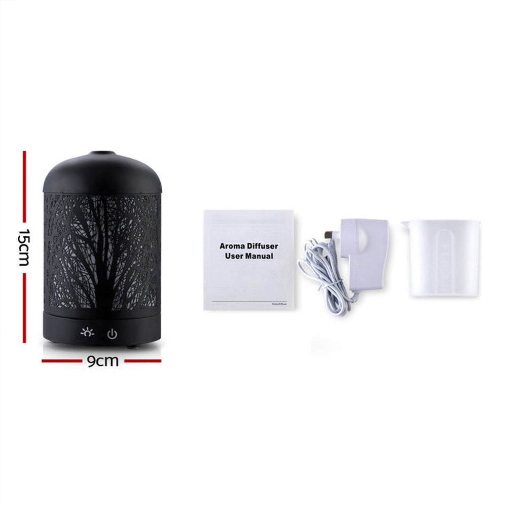 Devanti 160ml Ultrasonic Aroma Diffuser Black Aromatherapy