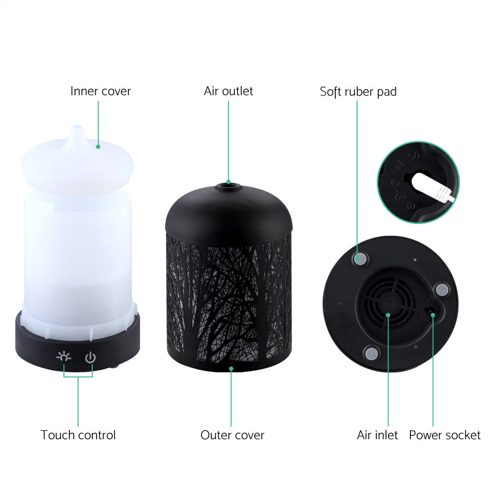 Devanti 160ml Ultrasonic Aroma Diffuser Black Aromatherapy