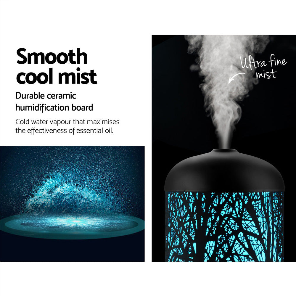 Devanti 160ml Ultrasonic Aroma Diffuser Black Aromatherapy