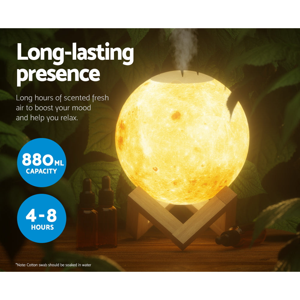 Devanti 880ml Aroma Diffuser Moon Lamp White