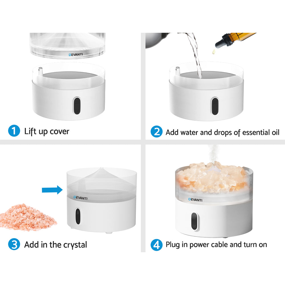 Devanti 220ml Aroma Diffuser Humidifier White