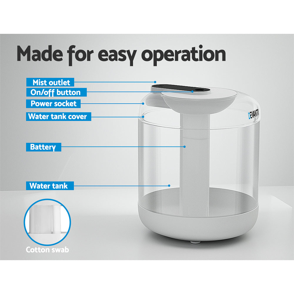 Devanti 1L Aroma Diffuser Humidifier White