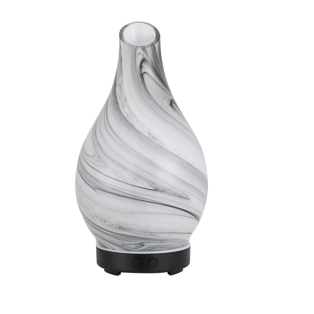 Devanti 100ml Aroma Diffuser LED Glass Marble Black