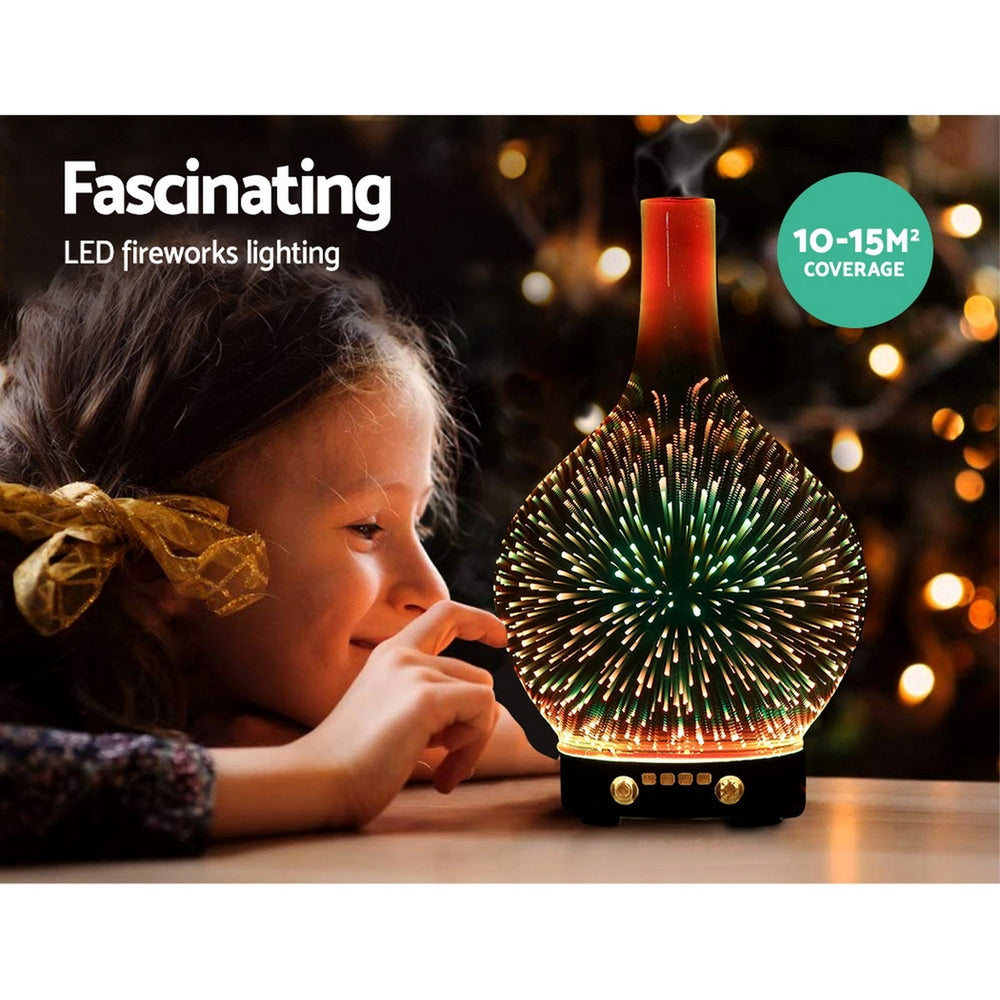 Devanti 100ml Aroma Diffuser 3D Glass LED Night Light