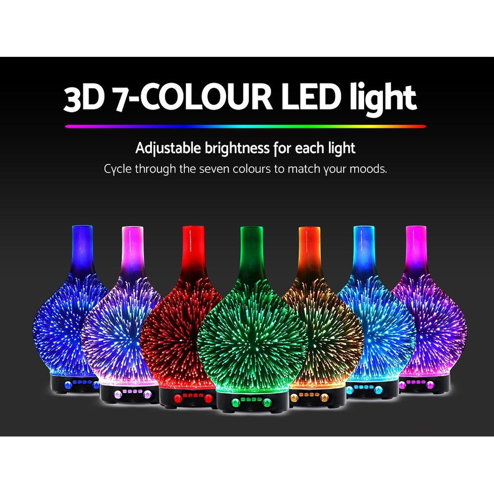 Devanti 100ml Aroma Diffuser 3D Glass LED Night Light