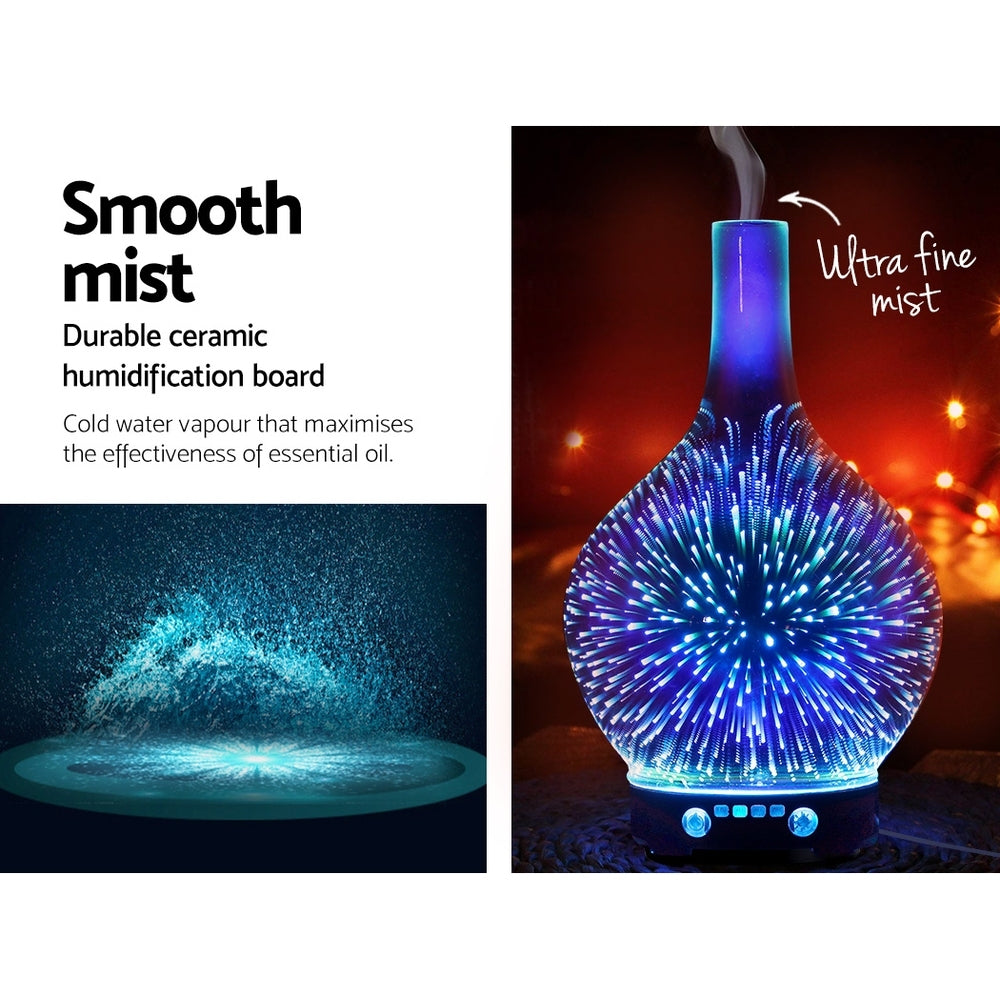 Devanti 100ml Aroma Diffuser 3D Glass LED Night Light