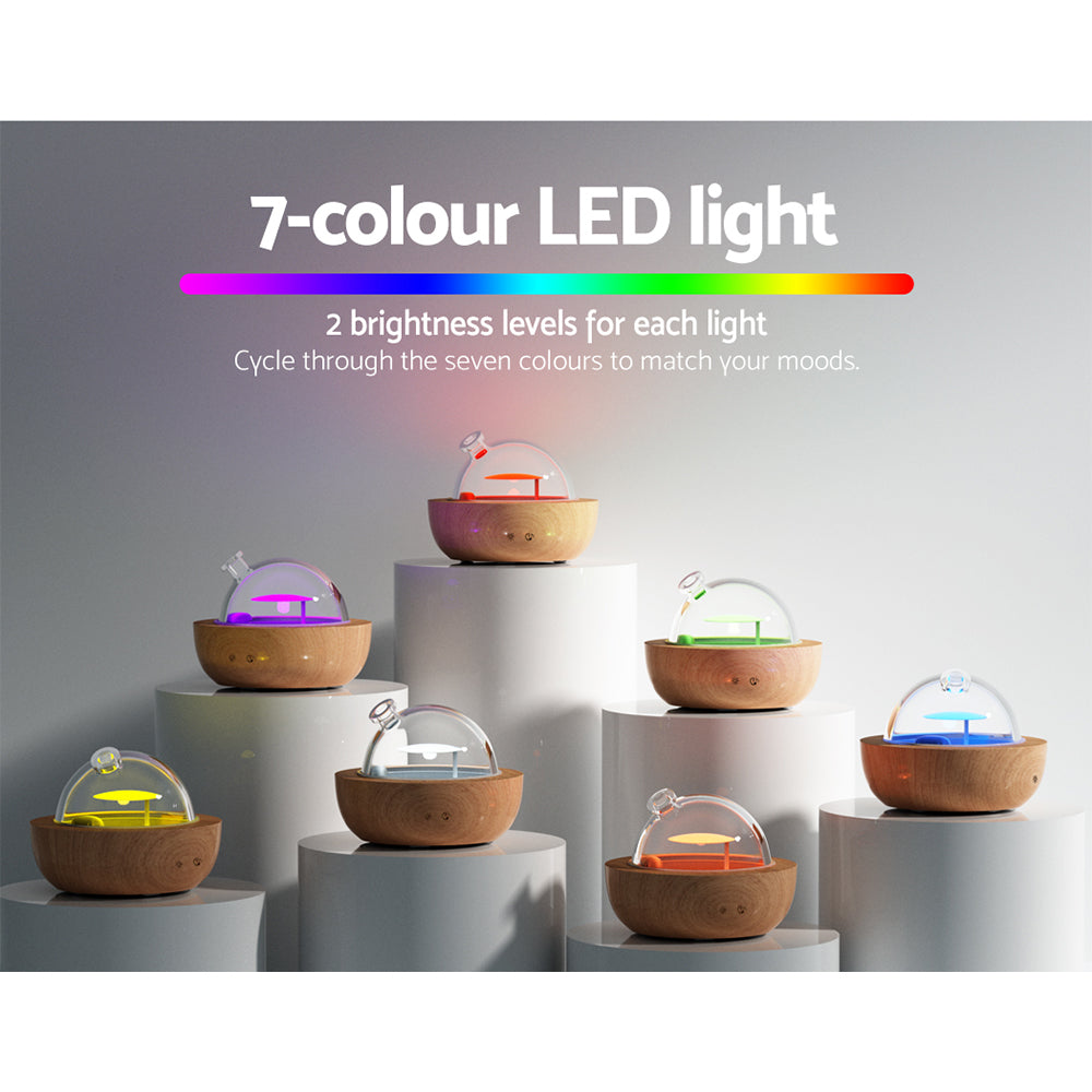Devanti 200ml Glass Aroma Diffuser Light Wood