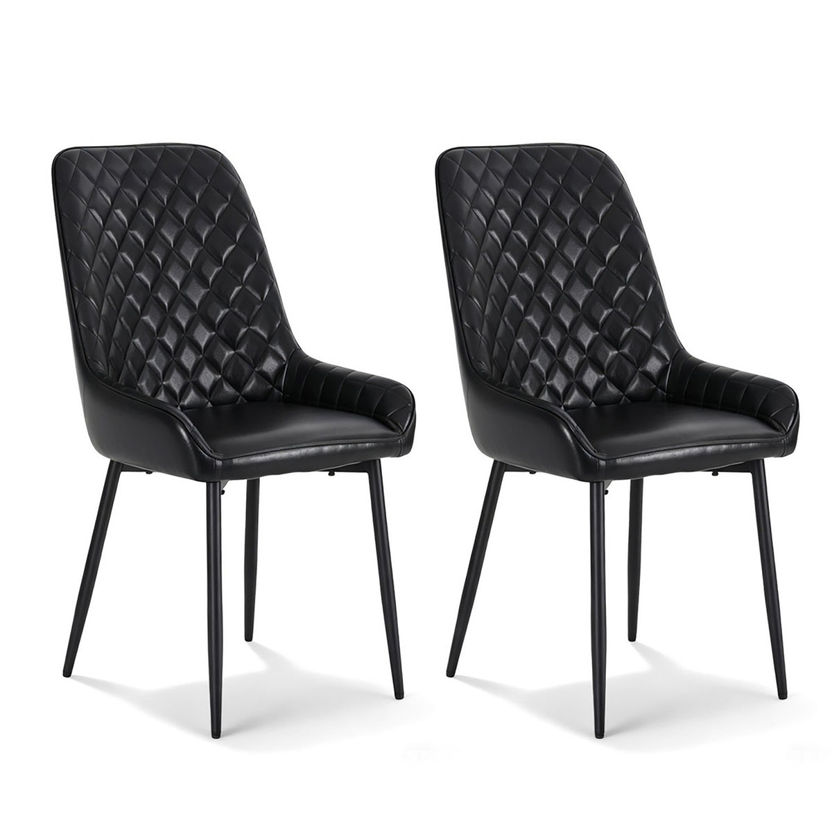 Artiss 2x Retro PU Leather Dining Chairs Black