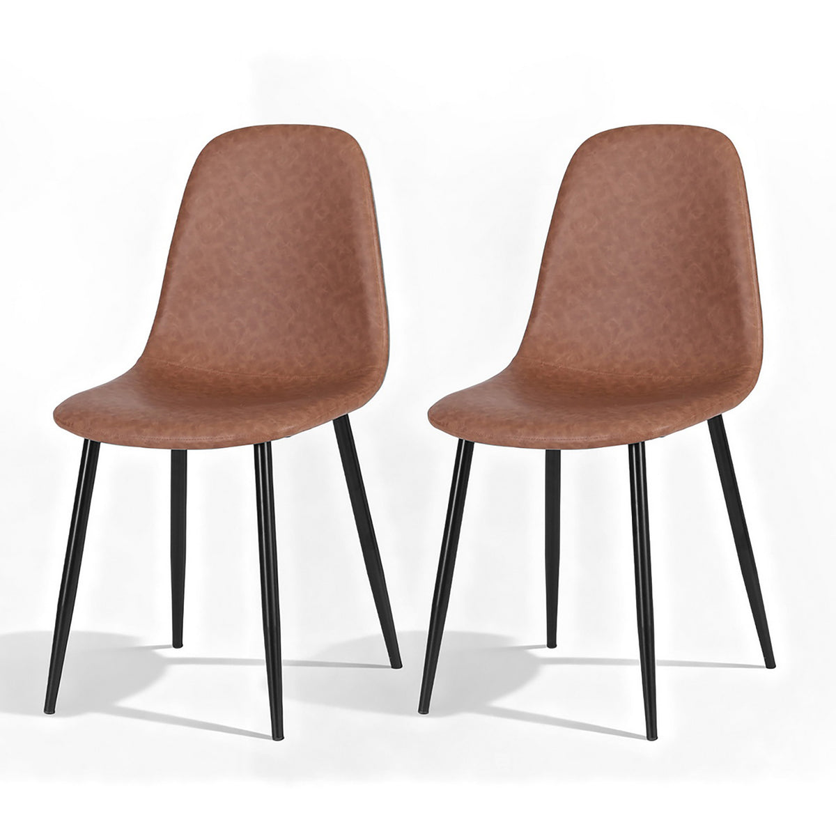 Artiss Set of 2 Retro PU Leather Dining Chairs Brown