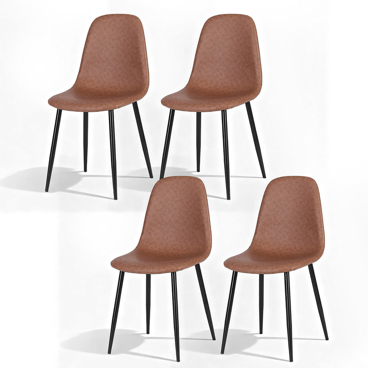 Artiss Retro PU Leather Dining Chairs Set of 4 Brown