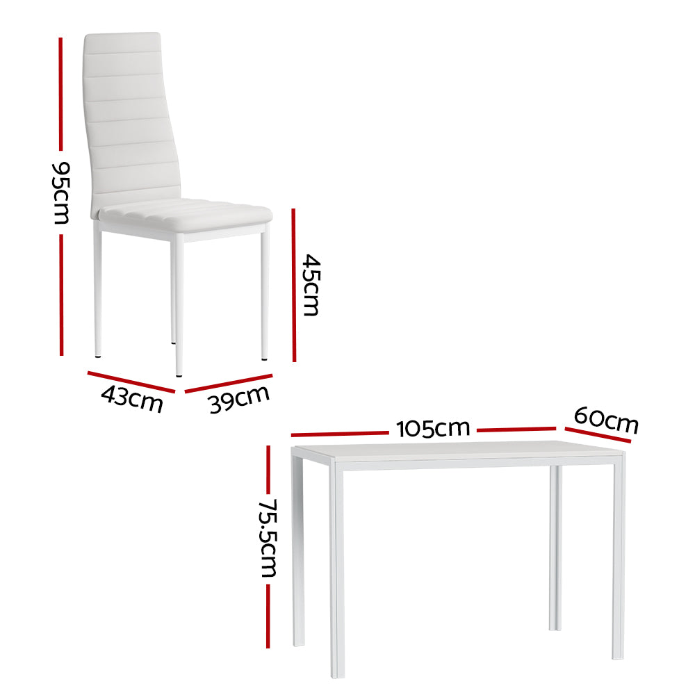 Artiss 5-Piece Dining Set 4 Chairs White