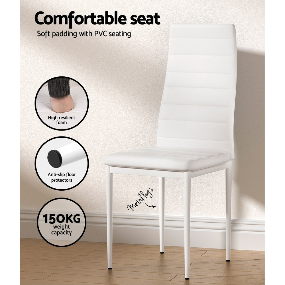 Artiss 5-Piece Dining Set 4 Chairs White