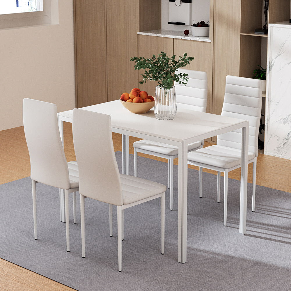 Artiss 5-Piece Dining Set 4 Chairs White
