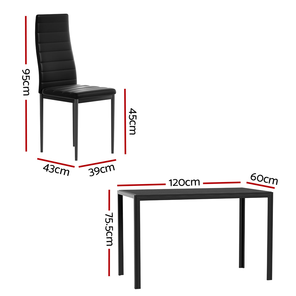 Artiss 7-Piece Dining Set Black Table and Chairs