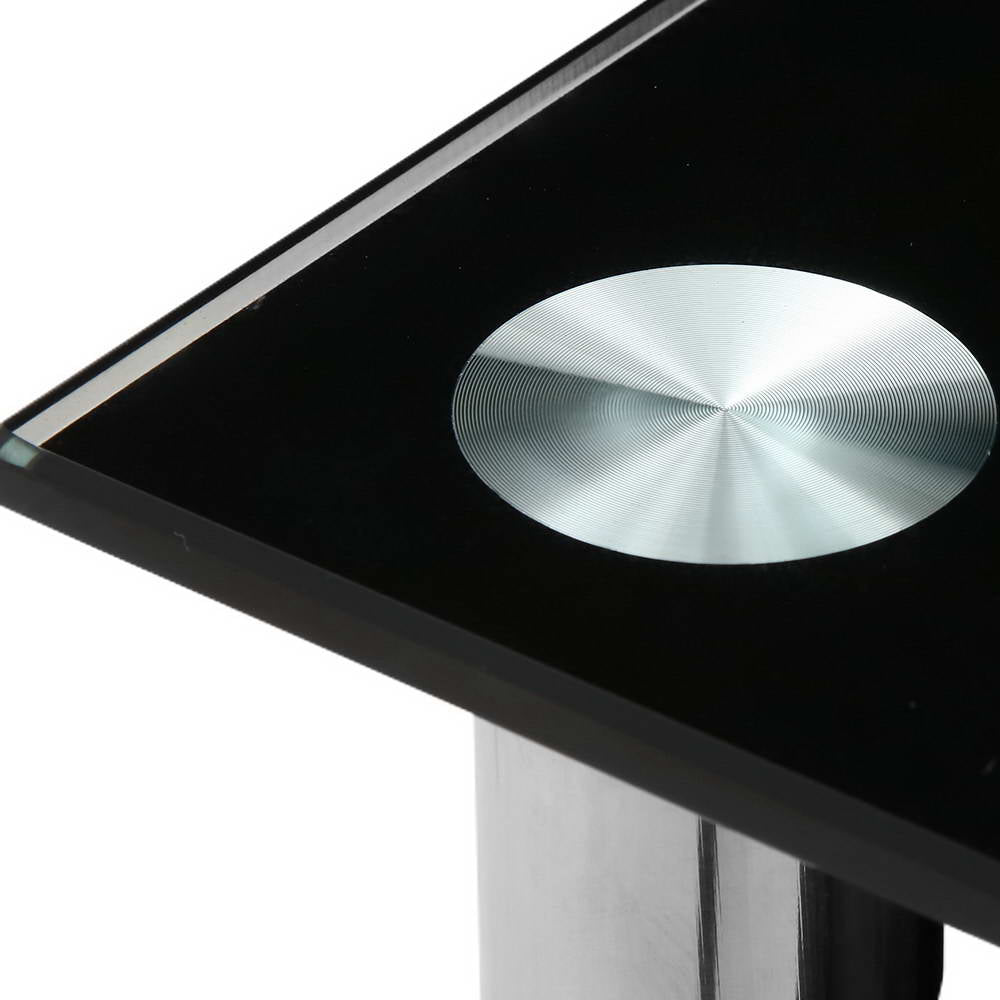 Artiss Black Glass Console Table 3-Tier Stainless Steel
