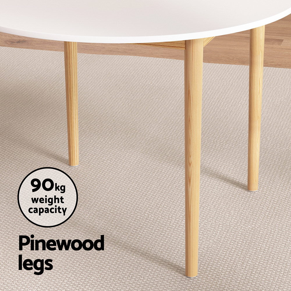 Demi Round Dining Table 108CM White Pine Nordic Style
