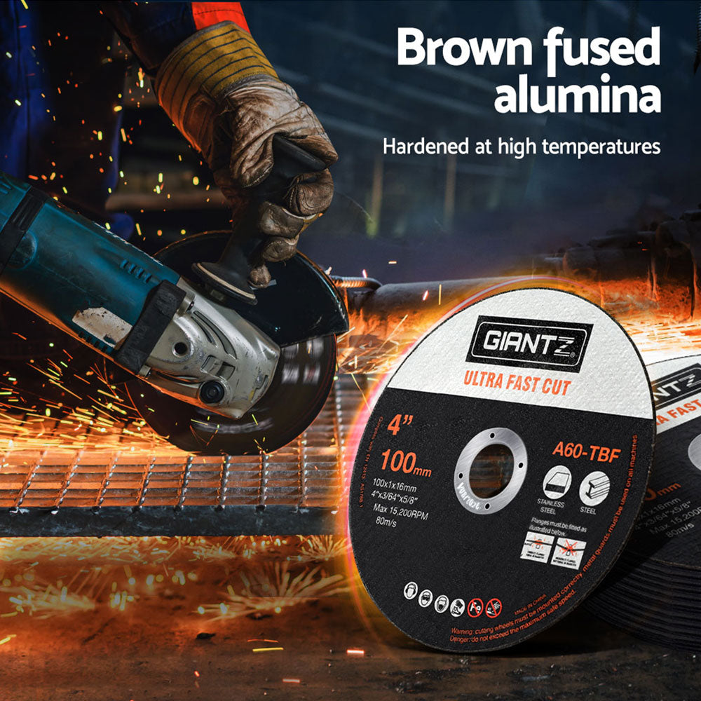 Giantz 100-Piece 4" Cutting Discs for Metal Angle Grinders